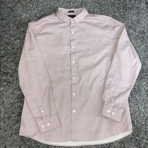 Men’s Maroon and White Stretch Dress Shirt